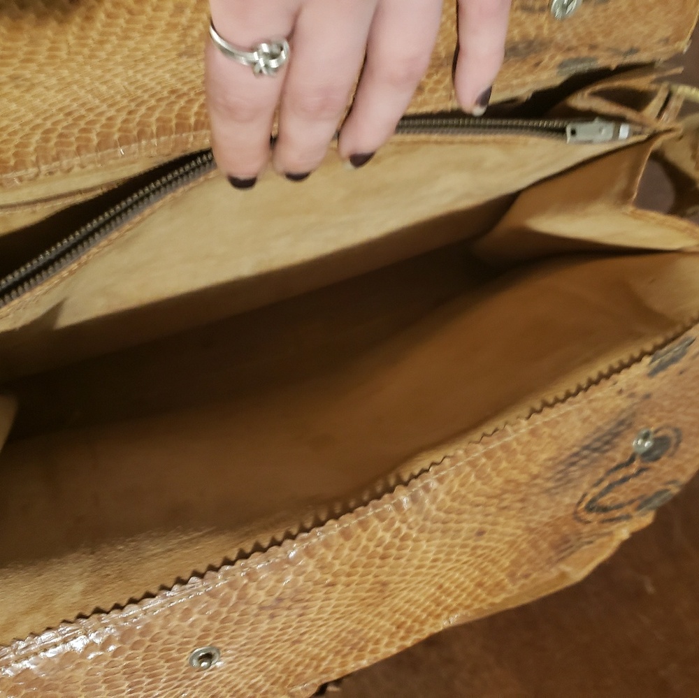 Handmade Vintage Genuine Snakeskin Handbag - Picture 7 of 8